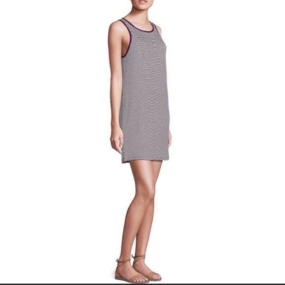 PAIGE Dresses & Skirts - NWT Paige Mia Sleeveless Dress/ White/Dark Purple Stripe